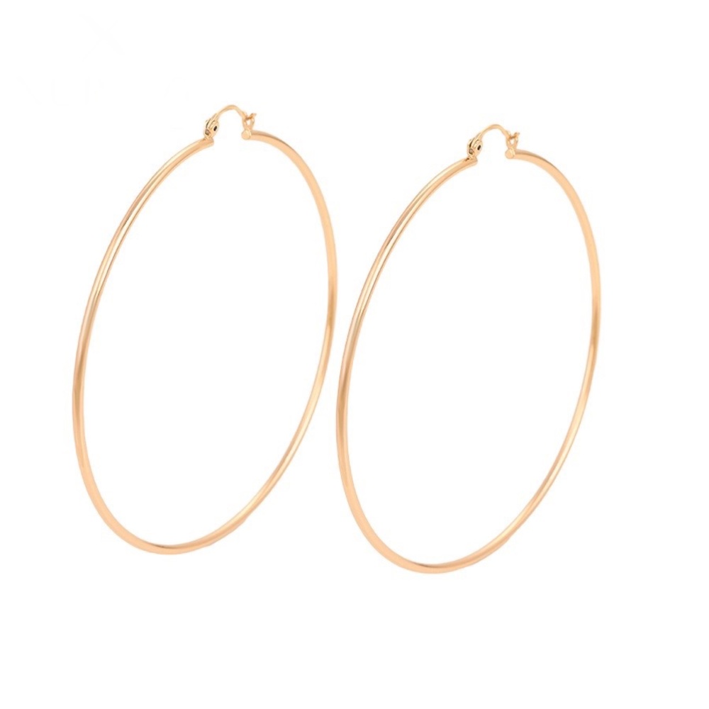 Big Hoops Earrings 18K Gold-plated 80x2mm